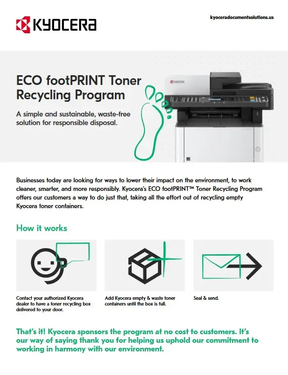 ECO FootPRINT, Kyocera, Enviroment, Ditto Copy Systems