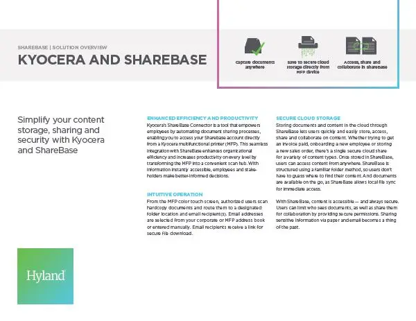 ShareBase, Kyocera, Solution, Software, Document Management, Ditto Copy Systems