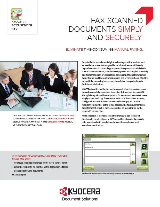 Kyocera, Software, Capture, Distribution, Accusender Fax, Ditto Copy Systems